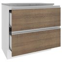 Ver imagem 4 de Balcão Glamy 80 cm 2 Gavetas Branco e Rustic Madesa