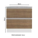 Ver imagem 3 de Balcão Glamy 80 cm 2 Gavetas Branco e Rustic Madesa