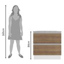 Ver imagem 5 de Balcão Glamy 80 cm 2 Gavetas Branco e Rustic Madesa