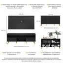 Ver imagem 2 de Conjunto Sala De Estar Rack/painel Tv/aparador Multimóveis Sofia Preto/natural