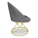 Ver imagem 5 de Kit 02 Cadeiras Poltrona de Jantar Bela Suede Base Metálica Luxo Dourado - Pallazio