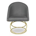 Ver imagem 4 de Kit 02 Cadeiras Poltrona de Jantar Bela Suede Base Metálica Luxo Dourado - Pallazio
