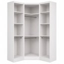 Ver imagem 4 de Guarda-Roupa Modulado Canto Oblíquo Reflecta com LED 3 Portas 100% MDF Cairo Branco/Neve