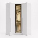 Ver imagem 1 de Guarda-Roupa Modulado de Canto Oblíquo Reflecta com LED 3 Portas 100% MDF Cairo