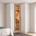 Ver imagem 1 de Guarda-Roupa Modulado Canto Oblíquo Reflecta com LED 3 Portas 100% MDF Cairo Branco/Neve