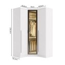 Ver imagem 3 de Guarda-Roupa Modulado Canto Oblíquo Reflecta com LED 3 Portas 100% MDF Cairo Branco/Neve