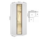 Ver mais imagens de Guarda-Roupa Modulado Canto Oblíquo Reflecta com LED 3 Portas 100% MDF Cairo Branco/Neve