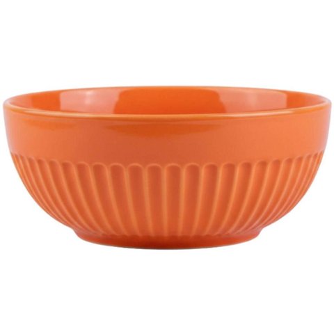 Jogo 24 Tigelas 630ml Porcelana Germer Canelado Laranja Assar e Servir Restaurante Buffet
