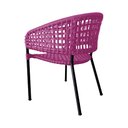 Ver imagem 3 de Kit 2 Cadeiras Sol Corda Náutica Base em Alumínio Preto/rosa