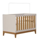 Ver imagem 2 de Guarda Roupa Infantil 4 Portas com Berço Americano Flip Areia Acetinado Savana com Colchão Ortobom