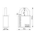 Ver imagem 4 de Cadeado de Aço Inox Maciço 32mm Escovado Blister In32 Soprano