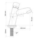 Ver imagem 4 de Torneira de Banheiro e Lavabo Fechamento Automático Mesa Cromada Fa02 Doan