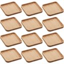 Ver imagem 1 de Conjunto 12 Pratos de Bambu Squaze Lyor 17x17cm Bandejas Par