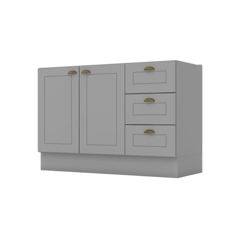 Balcão Modulado de Pia 120cm 2 Portas 3 Gavetas Emily Henn (sem Tampo)