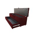 Ver imagem 1 de Recamier Puff Baú Sapateira com Gaveta 1,38cm para Cama Box Padrão - Vinho