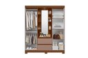 Ver imagem 2 de Guarda Roupa com LED e Espelho Olímpia 4 Portas e 2 Gavetas - Nogueira Cappuccino - Albatroz