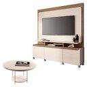 Ver imagem 1 de Estante Home Theater Quantum Off White Castanho e Mesa de Centro Sky Off White – Hb Móveis