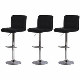 Kit 3 Banquetas Altas para Bar Balcão Bancada Bistro Cozinha Gomos Preto - 1