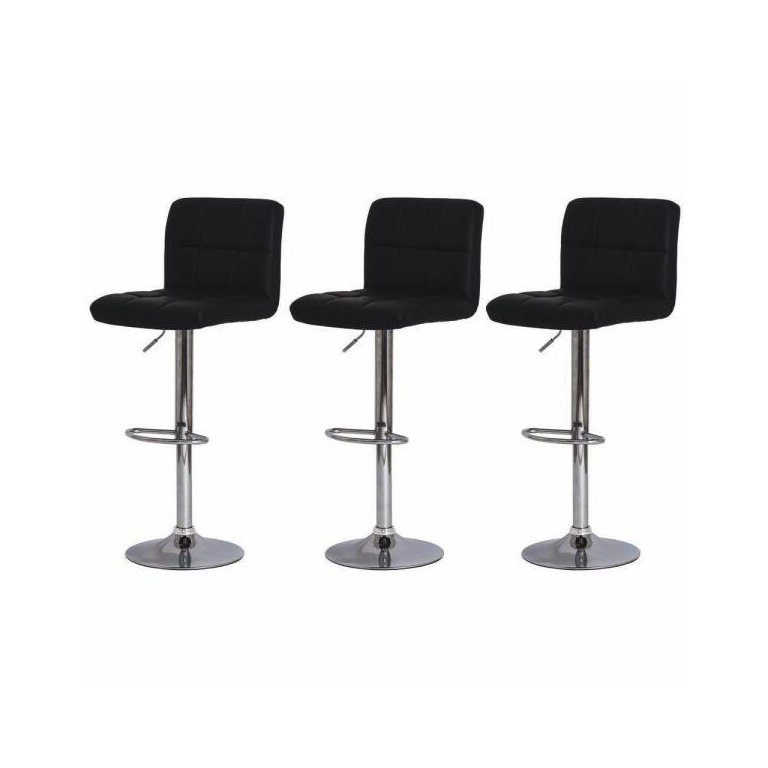Kit 3 Banquetas Altas para Bar Balcão Bancada Bistro Cozinha Gomos Preto