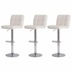 Kit 3 Banquetas Altas Para Bar Balcão Bancada Bistro Cozinha Gomos Branco - 1