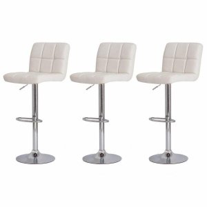 Kit 3 Banquetas Altas Para Bar Balcão Bancada Bistro Cozinha Gomos Branco