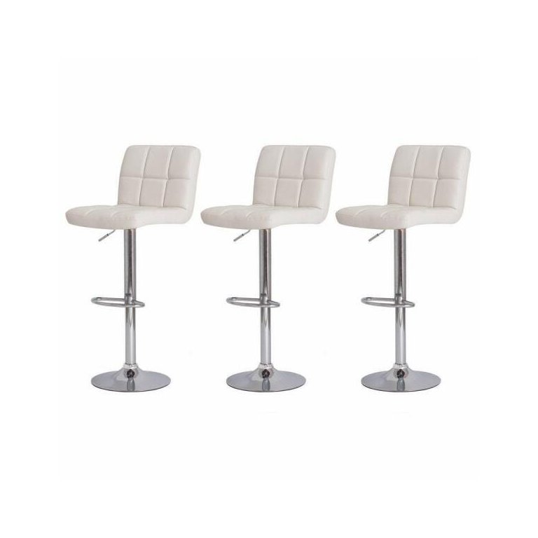 Kit 3 Banquetas Altas Para Bar Balcão Bancada Bistro Cozinha Gomos Branco