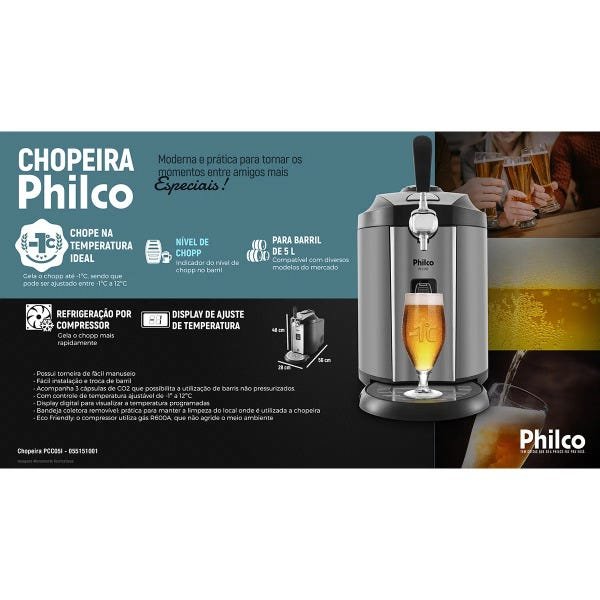 Chopeira Philco Barril 5 Litros PCC05I 220V - 5
