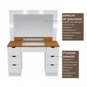 Ver imagem 7 de Penteadeira Camarim Liz com Espelho LED e 7 Gavetas Branco