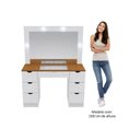 Ver imagem 4 de Penteadeira Camarim Liz com Espelho LED e 7 Gavetas Branco