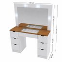 Ver imagem 3 de Penteadeira Camarim Liz com Espelho LED e 7 Gavetas Branco