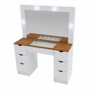 Ver imagem 2 de Penteadeira Camarim Liz com Espelho LED e 7 Gavetas Branco