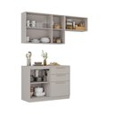Ver imagem 4 de Armário de Cozinha Itatiaia Compacta 200cm Essence Fendi e Gris
