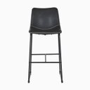 Ver imagem 2 de Kit 2 Banquetas Alta Para Cozinha Bar Bistro Munich Courino - Preto