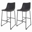 Ver imagem 5 de Kit 2 Banquetas Alta Para Cozinha Bar Bistro Munich Courino - Preto
