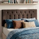 Ver imagem 1 de Cabeceira Painel Estofada Arezzo Suede Marrom Casal 1,40m para Cama Box