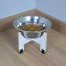 Comedouro Elevado Gato Cachorro Pet Mdf Modelo Torre:11cm/inox - 5