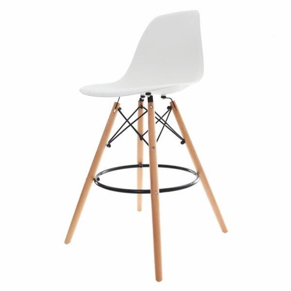 Kit 3 Banquetas Altas Para Bar Balcão Bancada Bistro Cozinha Americana Charles Eames Eiffel Branca - 2