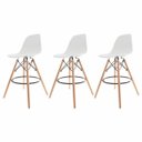 Ver imagem 1 de Kit 3 Banquetas Altas Para Bar Balcão Bancada Bistro Cozinha Americana Charles Eames Eiffel Branca