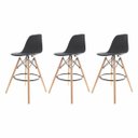 Ver imagem 1 de Kit 3 Banquetas Altas Para Bar Balcão Bancada Bistro Cozinha Americana Charles Eames Eiffel Preta
