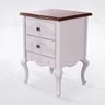Mesa de Cabeceira Clássica 2 Gavetas Entalhada Branco Provençal e Imbuia Marrocos - 2