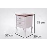 Mesa de Cabeceira Clássica 2 Gavetas Entalhada Branco Provençal e Imbuia Marrocos - 6