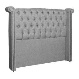 Conjunto Sienna Cabeceira e Recamier Queen 160 Cm Linho Cinza - DL DECOR - 2