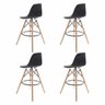 Kit 4 Banquetas Altas Para Bar Cozinha Charles Eames Eiffel - Preto - 1