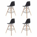 Ver imagem 1 de Kit 4 Banquetas Altas Para Bar Cozinha Charles Eames Eiffel - Preto