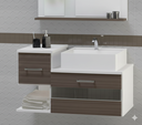 Ver imagem 3 de Kit Gabinete Mdf para Banheiro com Cuba e Espelheira 65cm:branco/rustico
