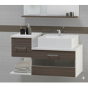 Ver imagem 3 de Kit Gabinete Mdf para Banheiro com Cuba e Espelheira 65cm:branco/rustico