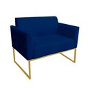 Ver imagem 1 de Namoradeira Marisa Suede Azul Marinho Dourado