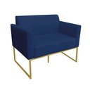Ver imagem 4 de Namoradeira Marisa Suede Azul Marinho Dourado