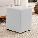 Ver imagem 3 de Kit 02 Puffs Decorativos Sala de Estar Quadrado 36x47cm Sintético Branco - Desk Design