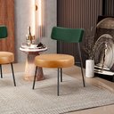 Ver imagem 2 de Poltrona Decorativa Sala De Estar Londres L02 Facto Verde Musgo Couríssimo Whisky - Lyam Decor
